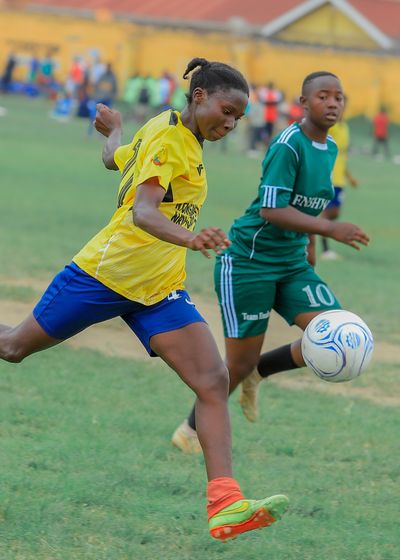 a player striking the ball during a match